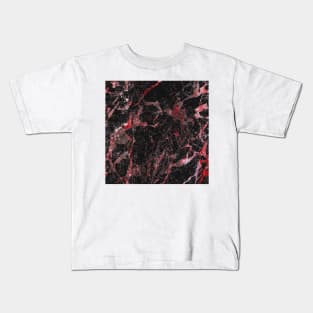 Dark marble with red Kids T-Shirt